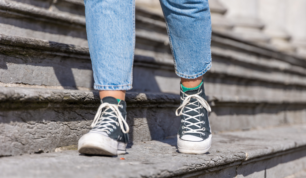 ground shot of young person walking