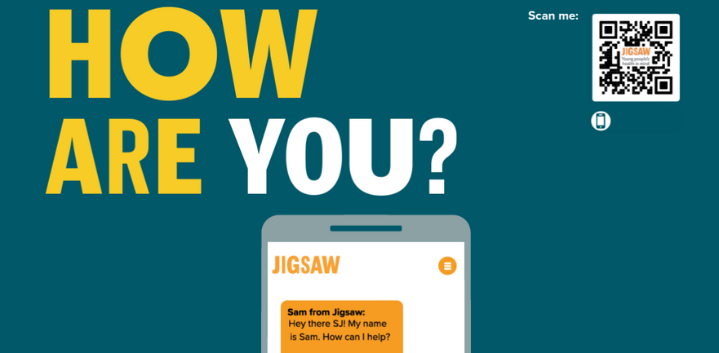 Preview of printable poster promoting Jigsaw Live Chat