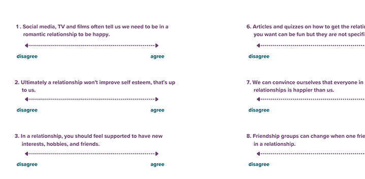 a screenshot of relationship statements