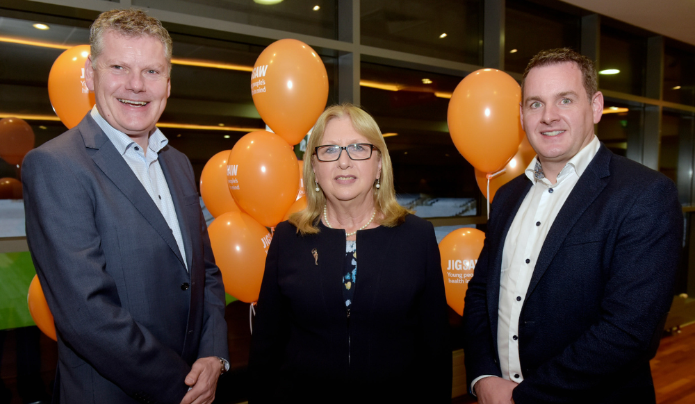 Dr Joseph Duffy, Dr Mary McAleese and JP Scally at the One Good School Assembly 2022