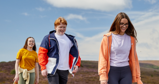 hike for hope website banner three young people walking in nature